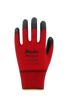 Beybi Pn3 Polyester Örme Nitril Eldiven No: 10 - Kırmızı Siyah Beybi Pn3 Polyester Örme Nitril Eldiven No: 10 - Kırmızı Siyah