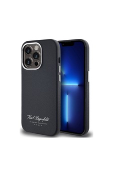 Apple Uyumlu iPhone 14 Pro Max  Kılıf Karl Lagerfeld  Lisanslı Kl Yazılı Hotel Kapak Siyah