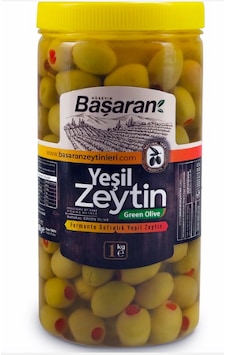 Başaran Biberli Yeşil Zeytin 1 KG Başaran Biberli Yeşil Zeytin 1 KG
