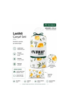 Evnur Home Limonlu Lastikli Çarşaf Seti Tek Kişilik Çok Renkli Evnur Home Limonlu Lastikli Çarşaf Seti Tek Kişilik Çok Renkli