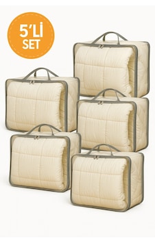 5'li Set Hurç 41x51x16 Cm Yorgan, Battaniye Saklama Ve Düzenleme Çantası - Saplı & Fermuarlı Diğer 5'li Set Hurç 41x51x16 Cm Yorgan, Battaniye Saklama Ve Düzenleme Çantası - Saplı & Fermuarlı Diğer