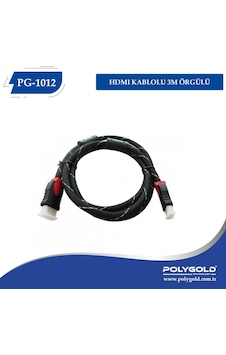 Poly Gold Pg-1012 Hdmi Kablo 3 Metre Örgülü Poly Gold Pg-1012 Hdmi Kablo 3 Metre Örgülü