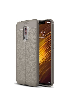 Xiaomi Pocophone F1 Kılıf Niss Deri Desenli Silikon Kılıf Gri Xiaomi Pocophone F1 Kılıf Niss Deri Desenli Silikon Kılıf Gri