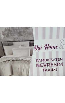 Ogi Çift Kişilik Saten Nevresim Takımı Pudra Ogi Çift Kişilik Saten Nevresim Takımı Pudra