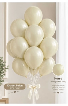 Latex Balon Seti 10'lu- Ivory/fildişi Çok Renkli Latex Balon Seti 10'lu- Ivory/fildişi Çok Renkli