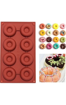Donut Silikon Kek Kalıbı 8'li Pembe Renk Goldcakes Donut Silikon Kek Kalıbı 8'li Pembe Renk Goldcakes