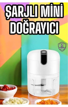 Şarjlı Portatif Doğrayıcı Mini Pratik Rondo El Doğrayıcı Üç Bıçaklı Çelik Bıçaklı - Lisinya Şarjlı Portatif Doğrayıcı Mini Pratik Rondo El Doğrayıcı Üç Bıçaklı Çelik Bıçaklı - Lisinya