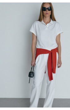 Suud Collection Ekru Josie Oversize Polo Yaka Tişört Suud Collection Ekru Josie Oversize Polo Yaka Tişört