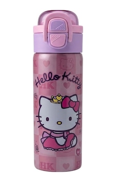 Hello Kitty Çift Fonksiyon Kapaklı Çelik Matara 600ml 3834 Çok Renkli