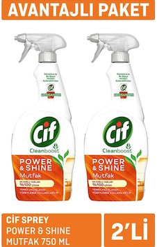 Sprey Power & Shine Mutfak 2 X 750ml 3 Adet Sprey Power & Shine Mutfak 2 X 750ml 3 Adet