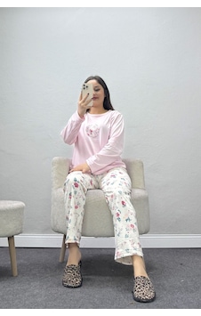 Belendir Kadın Şardonlu Milan Pijama Takımı Pembe
