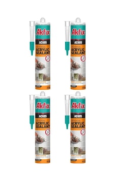 Akfix 4 Adet Genel Amaçlı Beyaz Akrilik Mastik 500 Ml Ac605 0001 Beyaz 0001 Beyaz