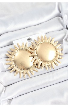 Pirinç Güneş Model Gold Renk Kadın Küpe Çok Renkli Pirinç Güneş Model Gold Renk Kadın Küpe Çok Renkli