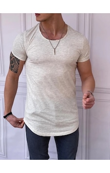 Modefendi Slim Fit Oval Kesim Pamuk Basic Tshırt Bej Modefendi Slim Fit Oval Kesim Pamuk Basic Tshırt Bej