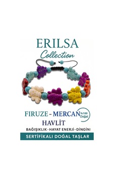 Sertifikalı Kelebek Model Firuze Mercan Havlit Çeroit Taşı Bileklik  Ve  si Çok Renkli