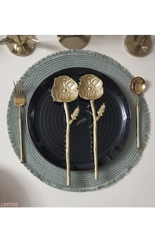 Çiçek şeklinde metal salata servis kaşıkları Çiçek şeklinde metal salata servis kaşıkları