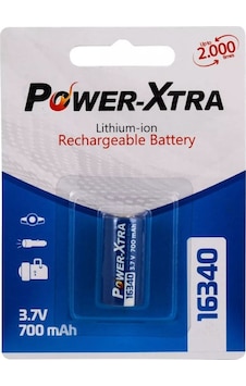 Power-Xtra 3.7V Li-ion 16340 700mAh (RCR123A) Şarjlı Pil