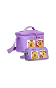Capybara Yalıtımlı Beslenme Çantası Ve Kalemlik Seti Lila Kız Çocuk Capybara Baskılı Setcpb6216 Capybara Yalıtımlı Beslenme Çantası Ve Kalemlik Seti Lila Kız Çocuk Capybara Baskılı Setcpb6216