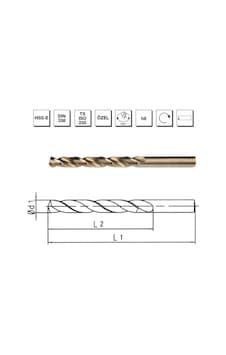 Mte Makina Takım 3 Mm Hss-e Dın 338 Silindirik Saplı Matkap Ucu Altın Seri - B00005000300 Mte Makina Takım 3 Mm Hss-e Dın 338 Silindirik Saplı Matkap Ucu Altın Seri - B00005000300