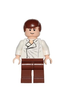 Lego Minifigür Star Wars Han Solo White Shirt With Wrinkles On Front Sw0278