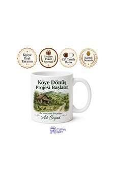 Köye Dönüş Projesi Başlasın Beyaz Yakalı İsyan Kupası Hediye Bardak Beyaz / Çok Renkli Köye Dönüş Projesi Başlasın Beyaz Yakalı İsyan Kupası Hediye Bardak Beyaz / Çok Renkli