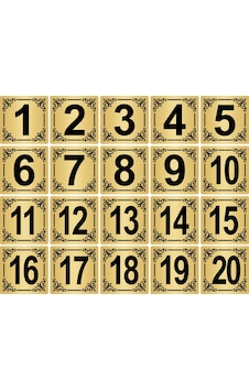 Metal Kapı,Masa,Dolap Numarası 7x7cm 20 adet (1..20) Altın Renk Metal Metal Kapı,Masa,Dolap Numarası 7x7cm 20 adet (1..20) Altın Renk Metal