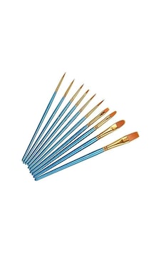 Hannah 2 Set Sanatçı Fırcası Seti, 10'lu Paket Naylon Fırca, Resim, Akrilik, İnce Fırca, Sulu Boya Ve Yüz Boyama, Kendin Yap El Sanatları İçin, Mavi, Toplam 20 Fırca