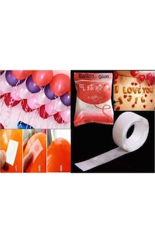 100 Lü Adet Balon Yapıştırma Aparatı Sticker Damla Modeli Kırmızı