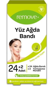 Remove İnatçı ve Sık Tüyler için Yüz Ağda Bandı 24'lü