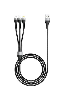Zr-43 3in1 Usb-a To Lightning Type-c Micro Şarj Ve Data Kablosu 20w 1.5m Siyah Zr-43 3in1 Usb-a To Lightning Type-c Micro Şarj Ve Data Kablosu 20w 1.5m Siyah