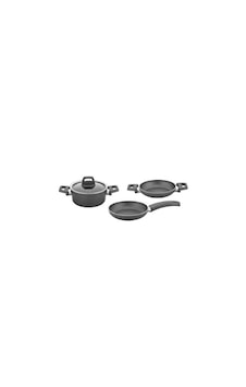 Rubenis Rc 405g Quality 4 Parça Granit Tencere Tava Sahan Seti Granitic Serisi Siyah
