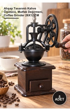5 Adet Ahşap Kahve Değirmeni Ahşap Tasarımlı Kahve Öğütücü, Mutfak Değirmeni, Coffee Grinder 26x12 Cm 5 Adet Ahşap Kahve Değirmeni Ahşap Tasarımlı Kahve Öğütücü, Mutfak Değirmeni, Coffee Grinder 26x12 Cm