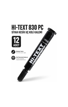 Hi-text 830 Pc Siyah Kesik Uç Koli Kalemi 12'li Paket