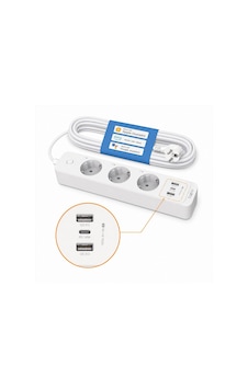 Tapo P300, 1.5m, 3'lü Akıllı Wi-fi Priz, 18 W Hızlı Şarj, Uzaktan