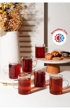 Isıya Dayanıklı Borosilikat Cam Kupa Bardak Cam Şeffaf