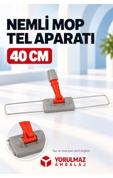 40 Cm Tel Mop Aparatı Bağcıklı Cepli Mop Uyumlu Katlanabilir Paspas Aparatı 40 Cm Tel Mop Aparatı Bağcıklı Cepli Mop Uyumlu Katlanabilir Paspas Aparatı