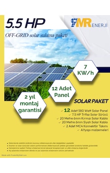 5.5 Hp- 7 Kw Off-grid Solar Sulama Paketi 5.5 Hp- 7 Kw Off-grid Solar Sulama Paketi