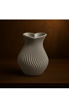Kalp Şeklinde Vazo. Vazo. 3d Vazo. Plastik Vazo. Kıvrımlı Vazo. Dekoratif Vazo. Gri Kalp Şeklinde Vazo. Vazo. 3d Vazo. Plastik Vazo. Kıvrımlı Vazo. Dekoratif Vazo. Gri