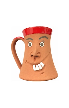 kabartma emojili el yapımı seramik kupa bardak