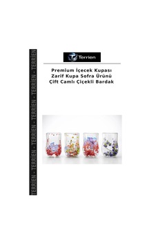 Premium İçecek Kupası Zarif Kupa Sofra Ürünü Çift Camlı Çiçekli Bardak Çok Renkli Premium İçecek Kupası Zarif Kupa Sofra Ürünü Çift Camlı Çiçekli Bardak Çok Renkli