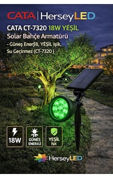 Ct-7320 18w Yeşil Solar Çim Armatürü Güneş Enerjili, Yeşil Işık, Su Geçirmez Ct-7320 18w Yeşil Solar Çim Armatürü Güneş Enerjili, Yeşil Işık, Su Geçirmez