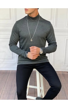 Modefendi Slim Fit İtalyan Kesim Tam Balıkçı Boğazlı Kazak Antrasit Modefendi Slim Fit İtalyan Kesim Tam Balıkçı Boğazlı Kazak Antrasit