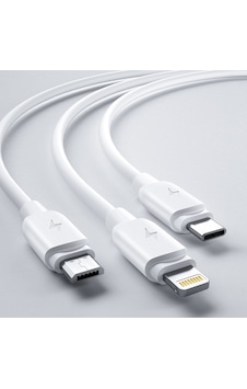 Şarj Ve Data Kablosu Çoklu Çıkış 3 In 1 Primary 3a 1.2 Metre Lightning, Type-c, Micro Usb Şarj Ve Data Kablosu Çoklu Çıkış 3 In 1 Primary 3a 1.2 Metre Lightning, Type-c, Micro Usb