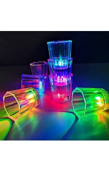 Renkli Led Parlayan Fiber Optik Glow Işıklı Bardak 5,5 X 5,5 N712 Tüm Yaşlar