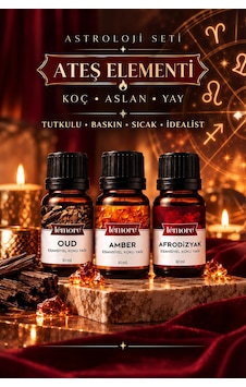 Astroloji Ateş Elementi Seti 3 Lü Esansiyel Koku Yağı Koç Aslan Yay, Difüzör Ve Buhurdanlık Esansı Çok Çeşitli