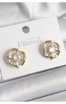 Pirinç Gold Renk Zirkon Taşlı Yonca Model Kadın Küpe Çok Renkli 63712714 Pirinç Gold Renk Zirkon Taşlı Yonca Model Kadın Küpe Çok Renkli 63712714