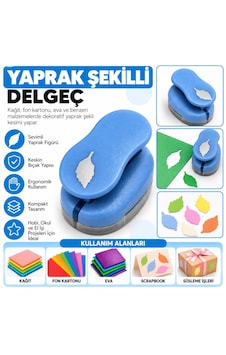 Yaprak Şekilli Orta Boy Şekilli Delgeç Kağıt Fon Kartonu Eva Delgeç Scrapbook Hobi Delgeci Çok Renkli Yaprak Şekilli Orta Boy Şekilli Delgeç Kağıt Fon Kartonu Eva Delgeç Scrapbook Hobi Delgeci Çok Renkli