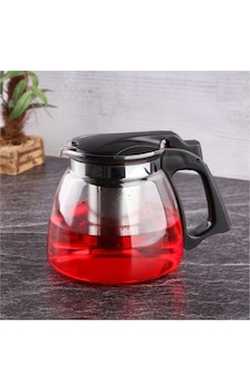 SÜZGEÇLİ CAM DEMLİK - ÇAYCI ÇAYDANLIK ÜZERİ TEK DEMLİK -900 ML Şeffaf SÜZGEÇLİ CAM DEMLİK - ÇAYCI ÇAYDANLIK ÜZERİ TEK DEMLİK -900 ML Şeffaf