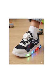 Cool Kids Kız Çocuğu Işıklı Pudra Yazlık Terletmez Kaydırmaz Koku Yapmaz Full Ortopedik Tarz Spor Lacivert