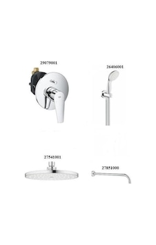Grohe Bauedge Yeni Ankastre Banyo Bataryası Seti Gagasız - 29079001Set2 Gümüş Grohe Bauedge Yeni Ankastre Banyo Bataryası Seti Gagasız - 29079001Set2 Gümüş